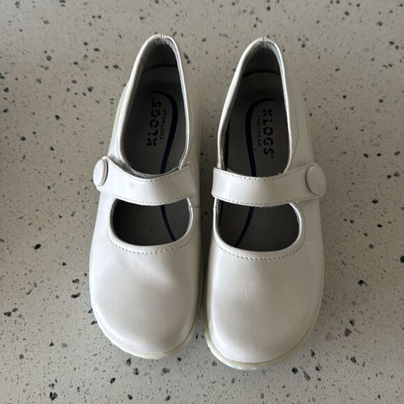 Klogs Footwear White Leather Mary Jane Wedge Shoes Slip Resistant Size 6.5 EUC - Picture 2 of 12